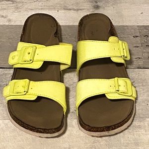 Neon Yellow Sandals Size 8